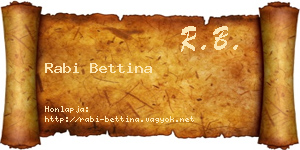 Rabi Bettina névjegykártya